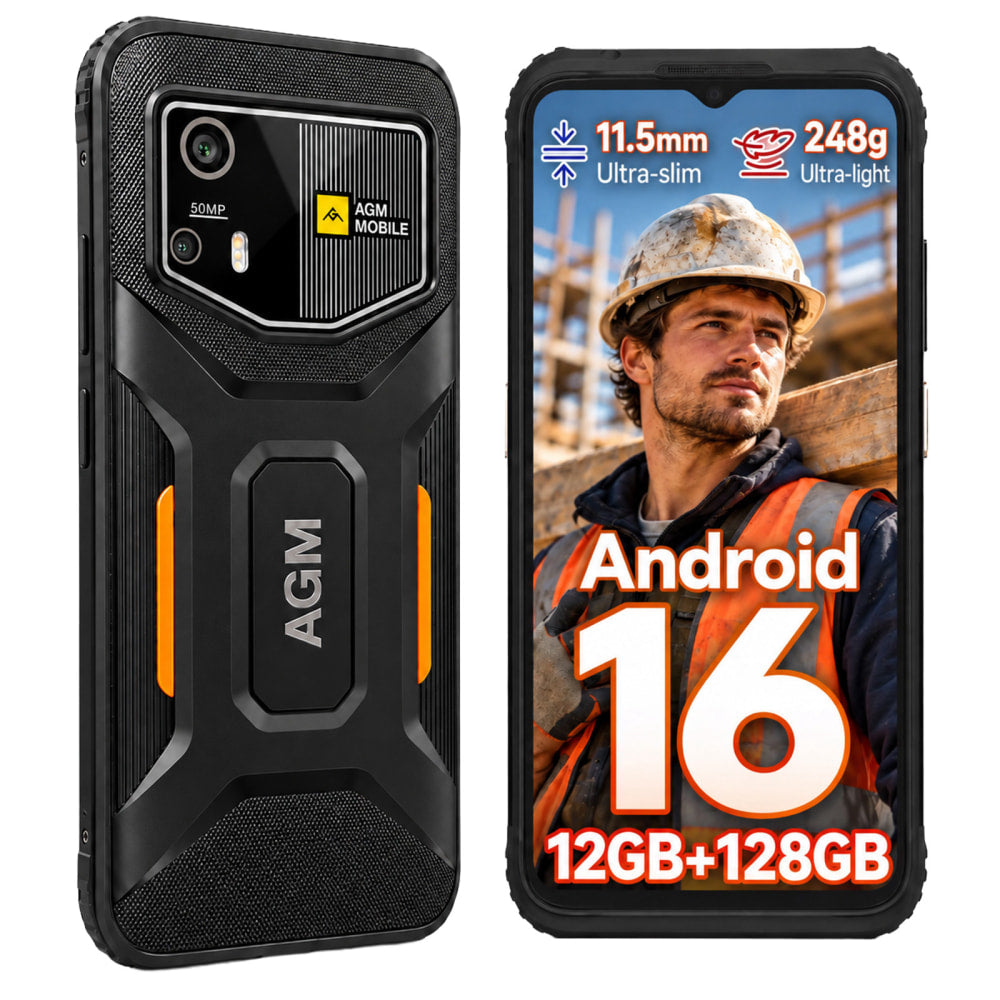 Pre-order | AGM H6 Pro | Slim Rugged Smartphone | 6.56-inch HD+ Display | 50MP Camera | 5000mAh Battery | IP68/IP69K | Android 16 | NFC