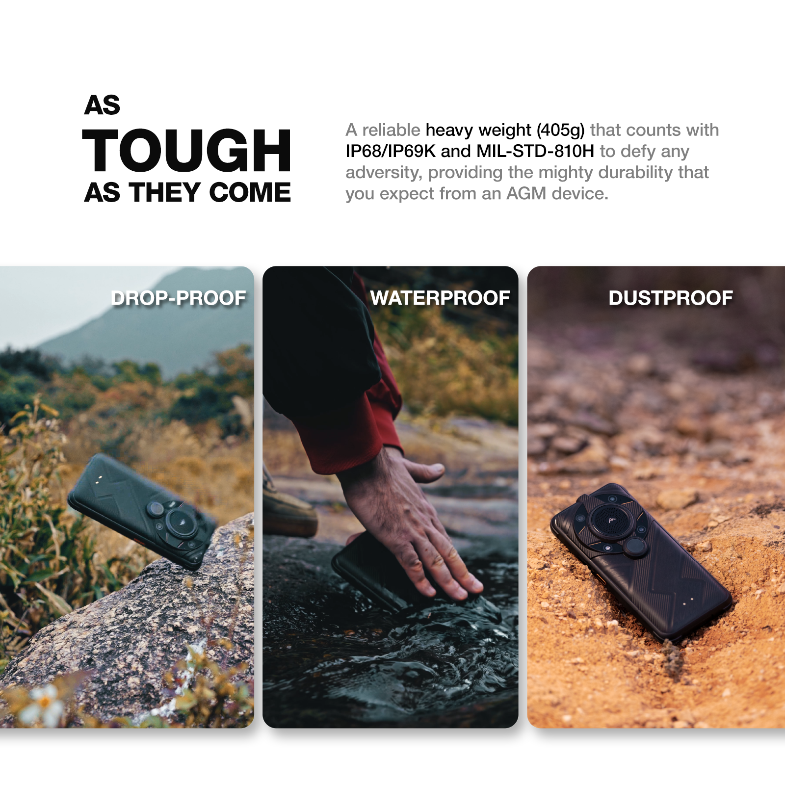 AGM G2 Guardian | 5G Unlocked Rugged Smartphone | Thermal Monocular Long Detection Range: 500m/yd | 10 mm Objective Lens