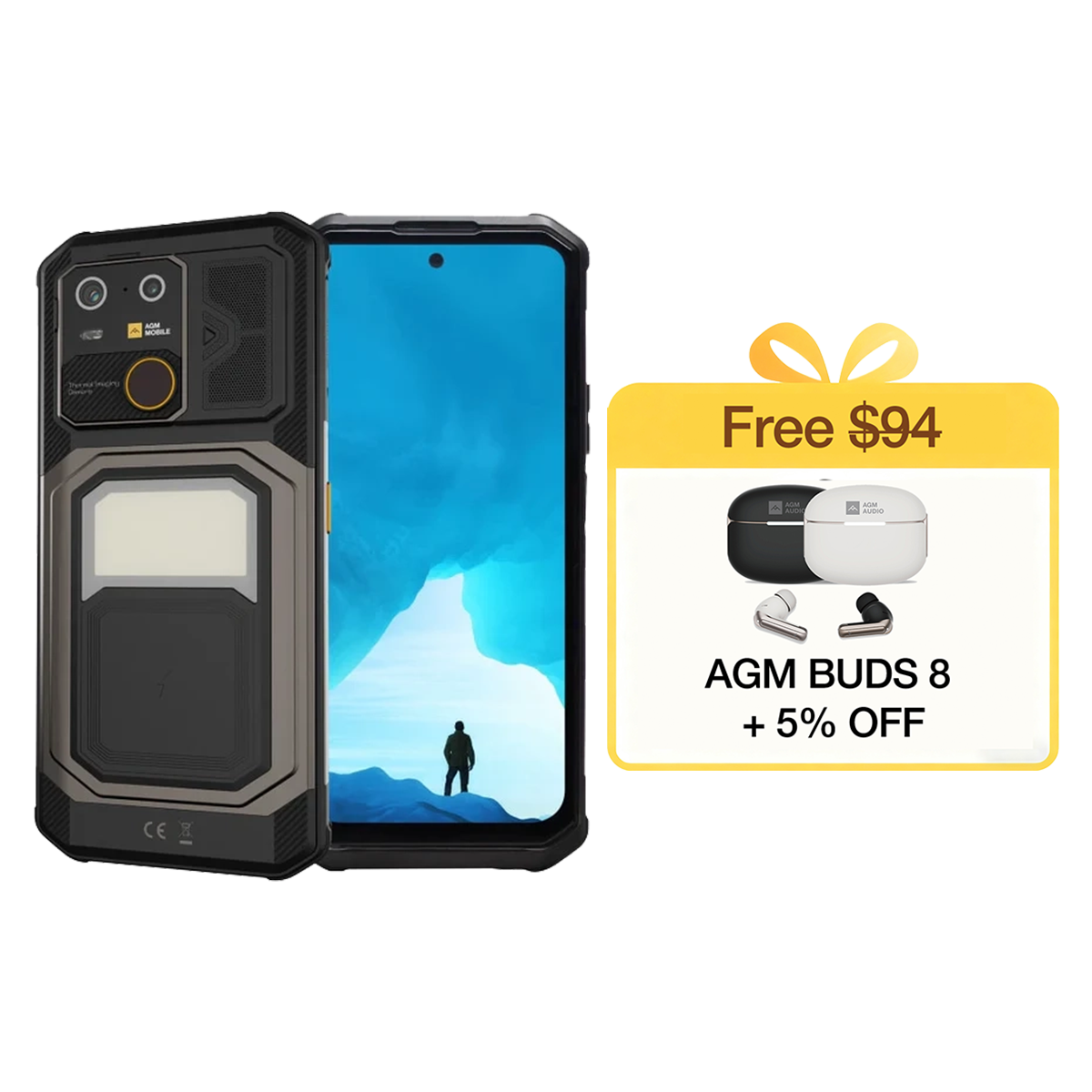 AGM G3 | Rugged Smartphone | 12GB+512GB | 10000mAh Battery | 5W Speaker 116dB | 50MP Front Camera | 120Hz Display | IP68 IP69K | Wireless Charging