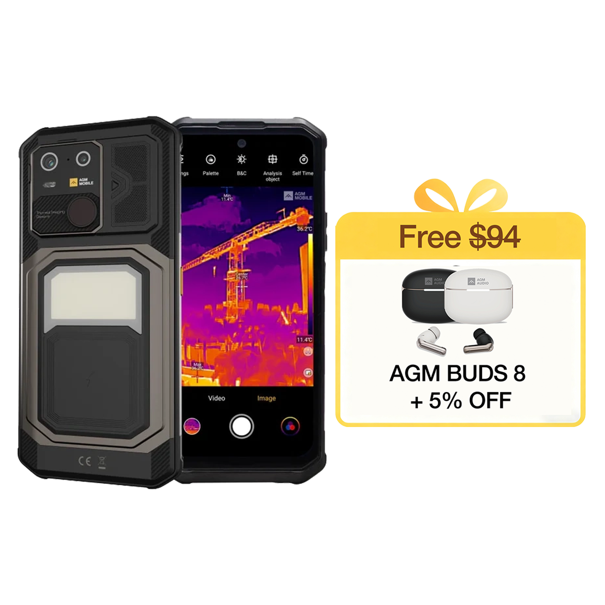 AGM G3 PRO 5G スマートフォン 本体 AGM G3 PRO | Thermal Imaging Rugged Smartphone | 12GB+512GB | 10000mAh