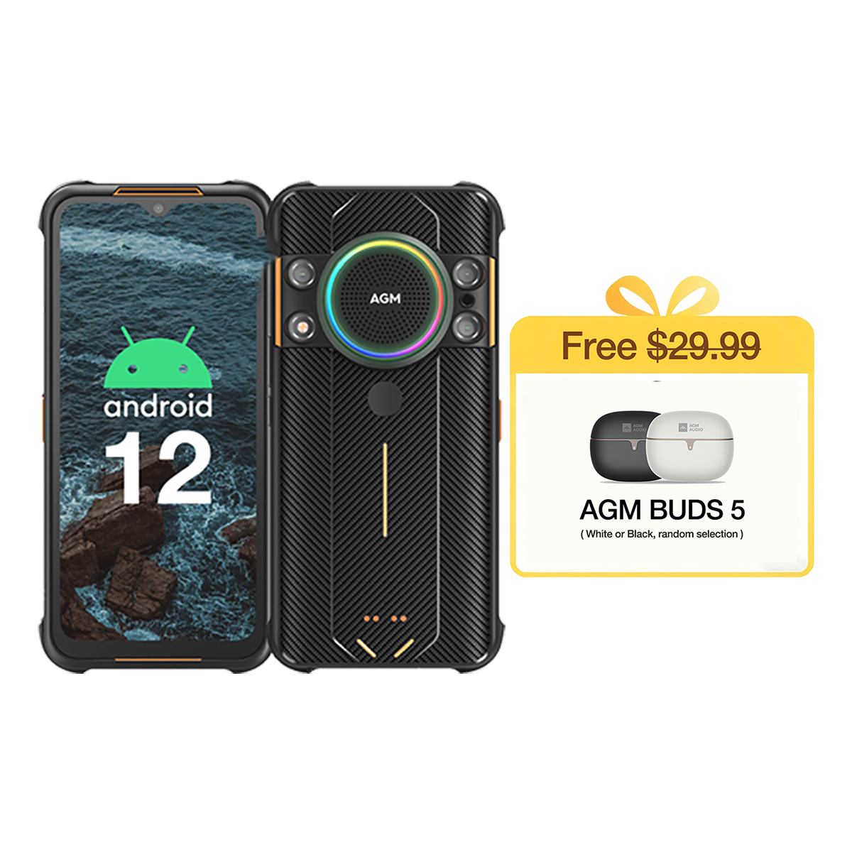 AGM H5 | Rugged Smartphone | 109dB Loudest Speaker | US Warehouse