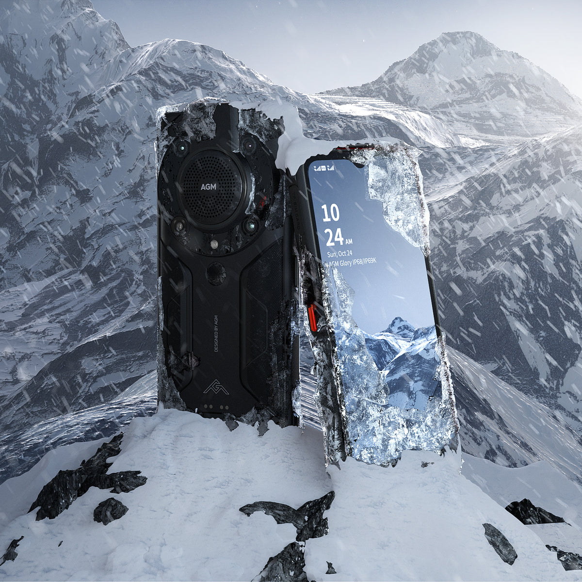 AGM Glory| 5G entsperrtes robustes Smartphone | Kältebeständiger Akku | Quad-Rückfahrkameras mit Infrarot-LEDs