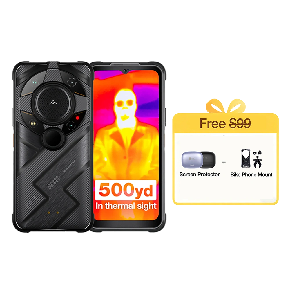 AGM G2 Guardian | 5G Unlocked Rugged Smartphone | Thermal Monocular Long Detection Range: 500m/yd | 10 mm Objective Lens