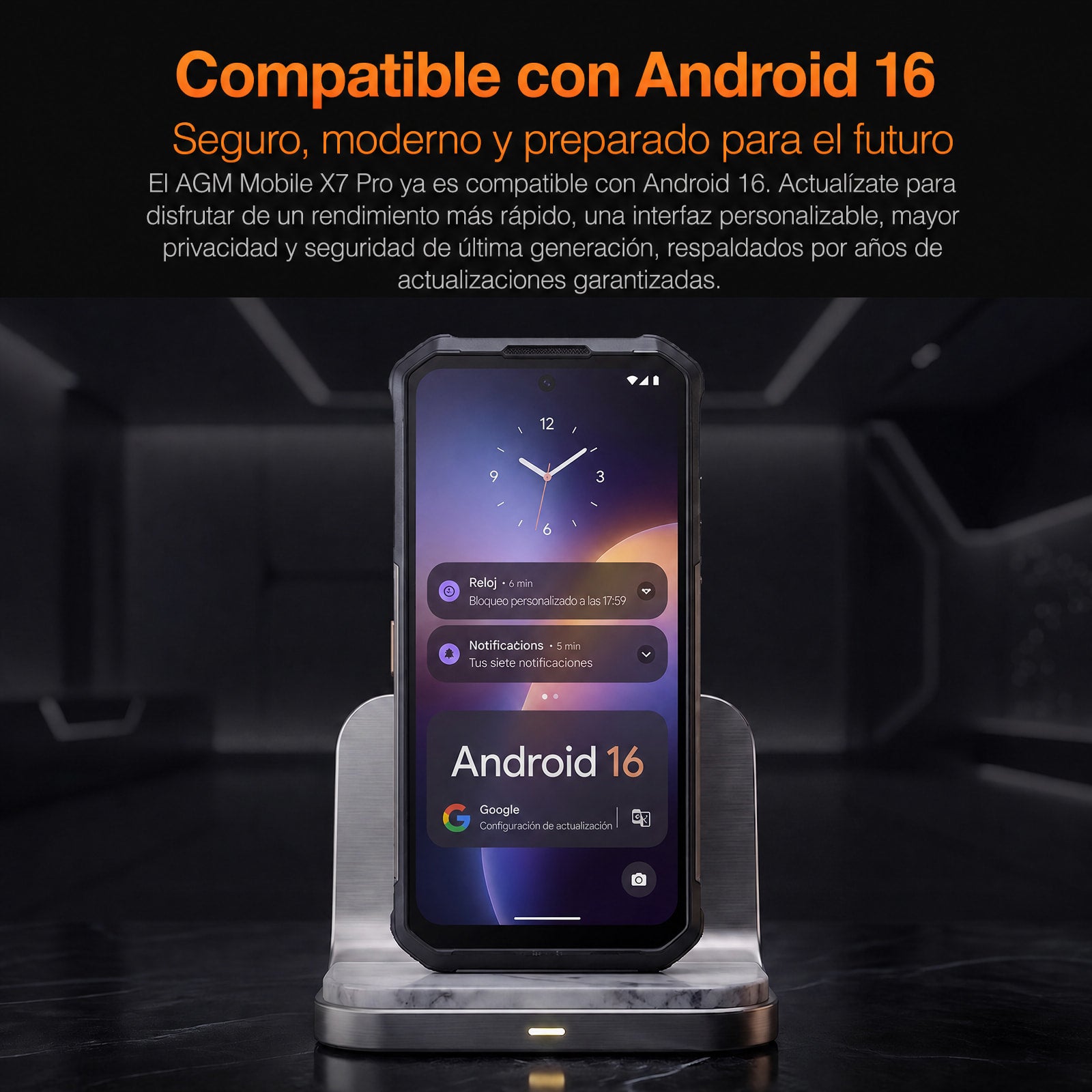 AGM X7 Pro | Smartphone Robusto con Imágenes Térmicas | Resolución Térmica de 512×384 | 6GB+256GB | Batería de 10000mAh | IP68/IP69K | Carga Inalámbrica | Android 16 | eSIM