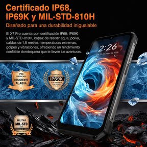 AGM X7 Pro | Smartphone Robusto con Imágenes Térmicas | Resolución Térmica de 512×384 | 6GB+256GB | Batería de 10000mAh | IP68/IP69K | Carga Inalámbrica | Android 16 | eSIM