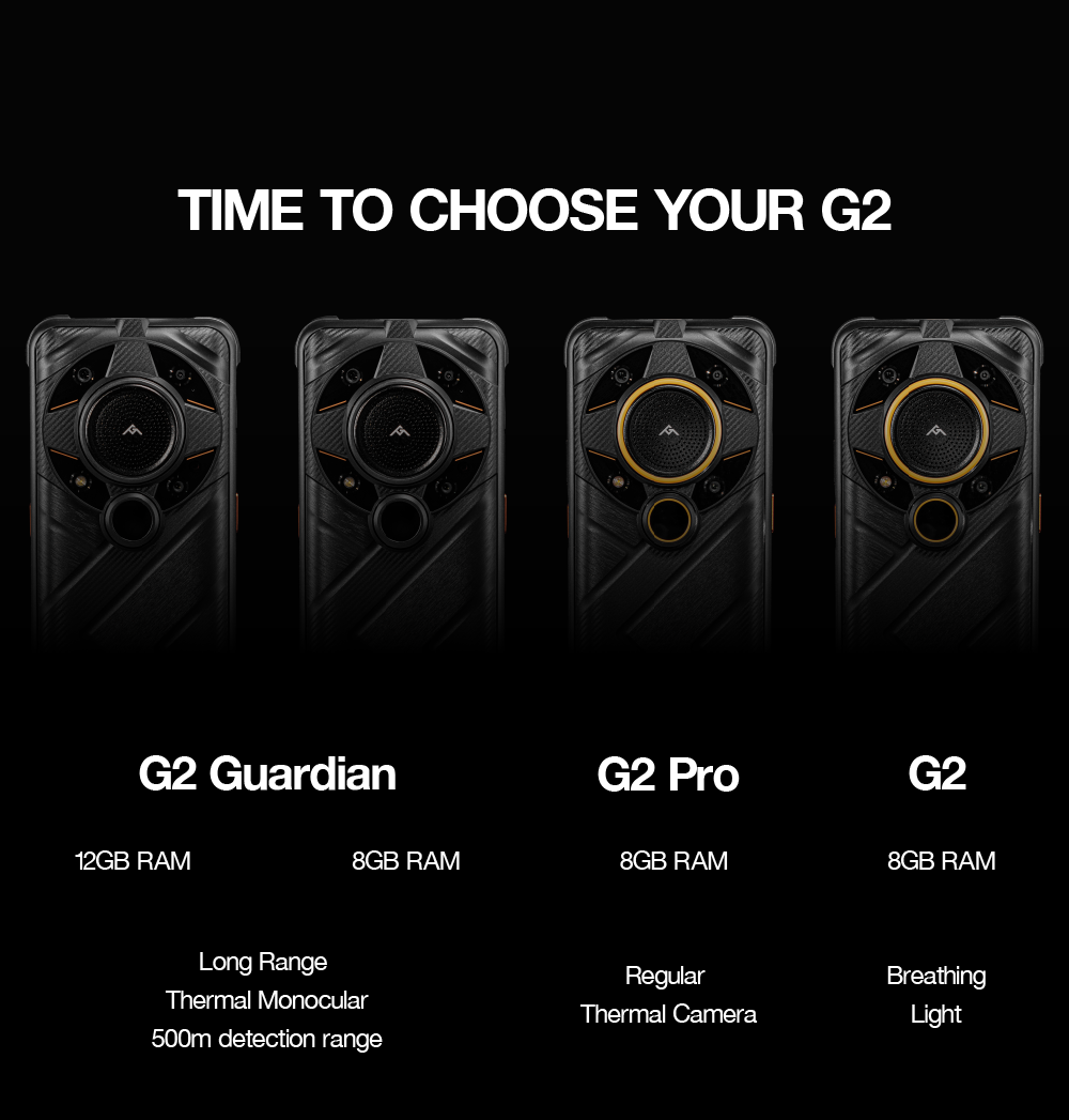 AGM G2 Guardian | 5G Unlocked Rugged Smartphone | Thermal Monocular Long Detection Range: 500m/yd | 10 mm Objective Lens