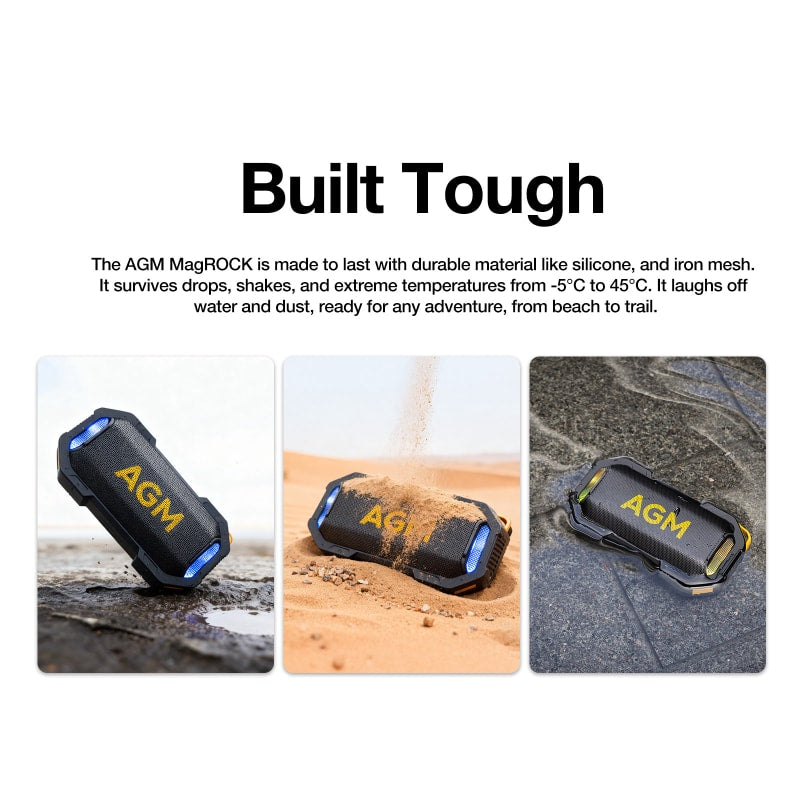 Pre Sale | AGM MAG ROCK | Magnetic Bluetooth Speaker | IPX7 Waterproof | Floatable | 8W Powerful Sound | RGB Party Lights