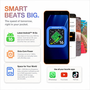 AGM NOTE N2 | 4.96" Small Android Smartphone | Removable Battery | Android 16 Go | Pocket-Friendly Design | IP54 Splash Protection