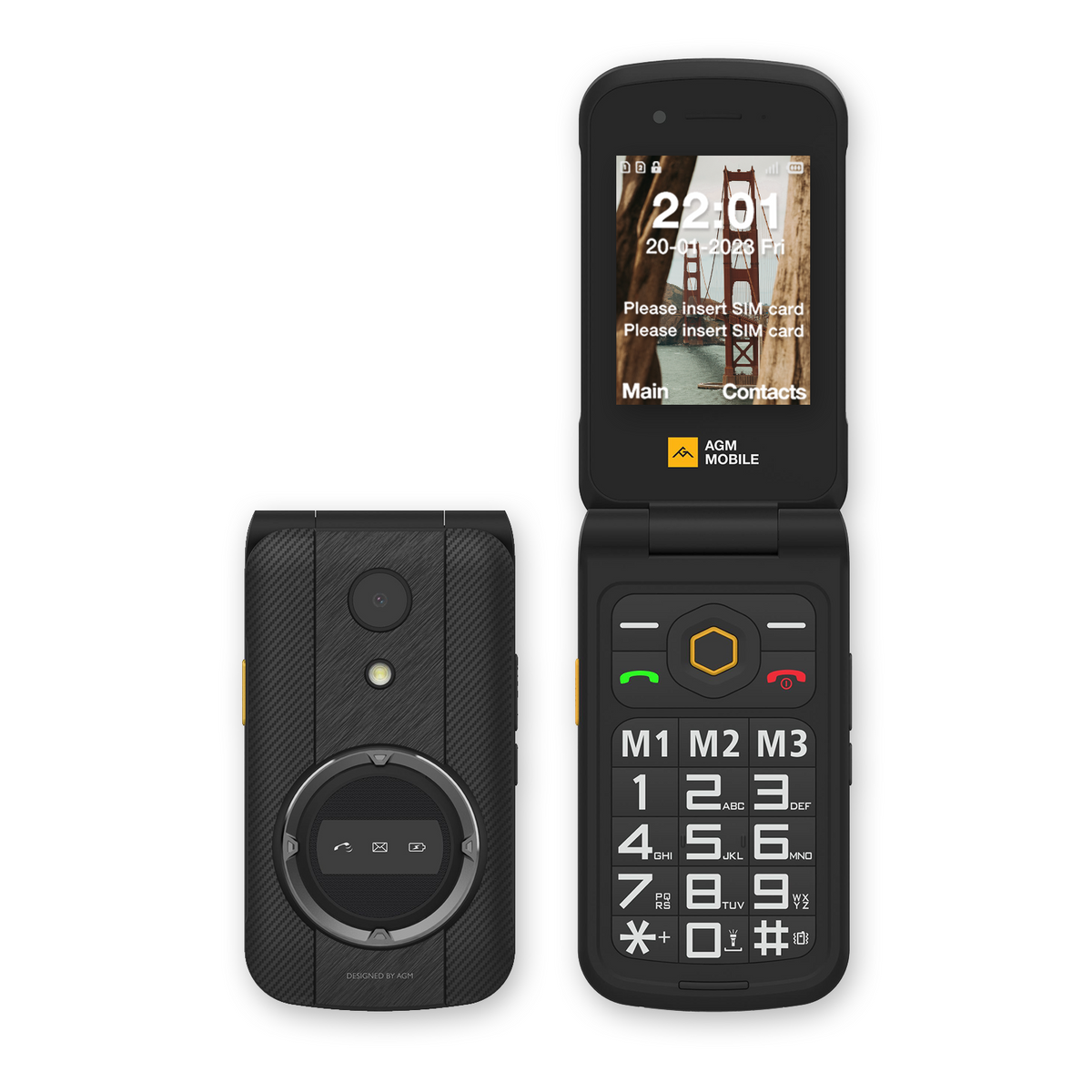 AGM M8 FLIP, 4G Rugged Flip Phone, SOS Side Key, One Click Call