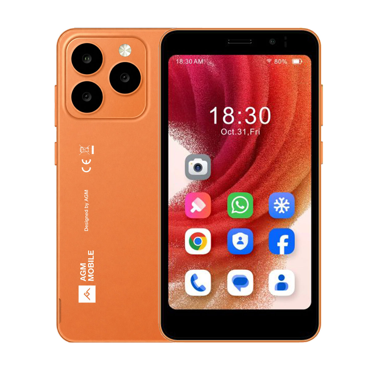 AGM NOTE N2 | 4.96" Small Android Smartphone | Removable Battery | Android 16 Go | Pocket-Friendly Design | IP54 Splash Protection