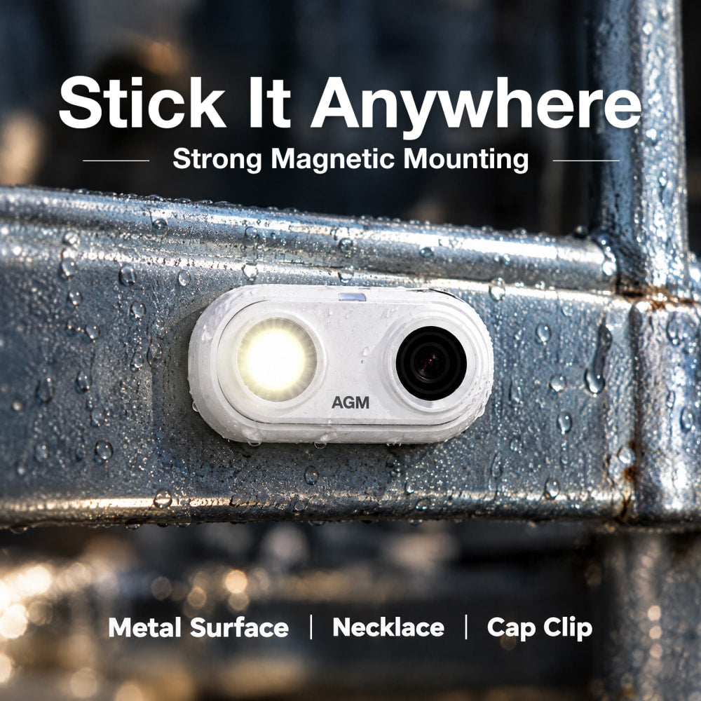 Pre-Order | AGM CAM 1 | 2K Mini Action Camera | 39g Ultra-Light | IP68/IP69K Waterproof | Built-in LED Light | Magnetic Mount | 1.45-inch Display
