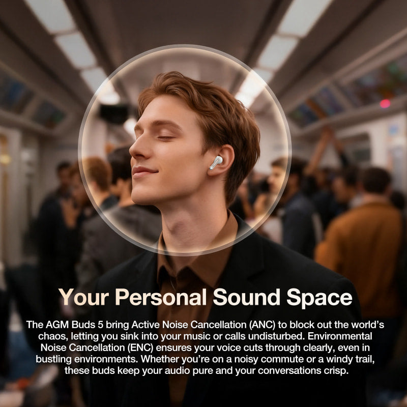 AGM BUDS 5 | ANC + ENC | 30hrs Playback | IPX4 | Touch Control