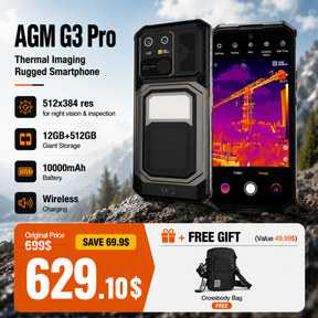 AGM G3 PRO | Thermal Imaging Rugged Smartphone | 12GB+512GB | 10000mAh Battery | 5W Speaker 116dB | 120Hz Display | MIL-STD-810H | Wireless Charging