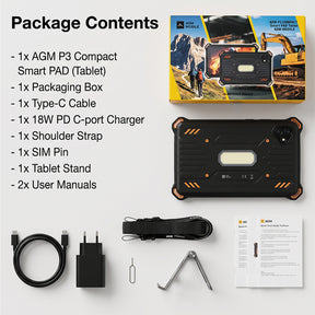 AGM PAD P3 | 8.68" Compact Rugged Tablet | Helio G99 | IP68/IP69K | Waterproof | 120Hz Display | eSIM | Android 16
