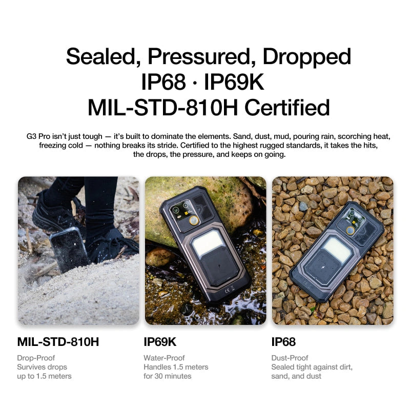 Pre-Sale | AGM G3 | Rugged Smartphone | 12GB+512GB | 10000mAh Battery | 5W Speaker 116dB  | 50MP Front Camera | 120Hz Display | IP68 IP69K | Wireless Charging