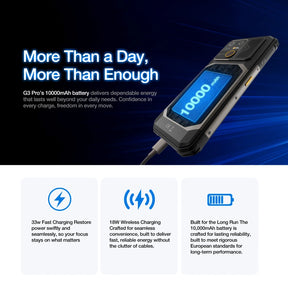 Pre-Sale | AGM G3 | Rugged Smartphone | 12GB+512GB | 10000mAh Battery | 5W Speaker 116dB  | 50MP Front Camera | 120Hz Display | IP68 IP69K | Wireless Charging