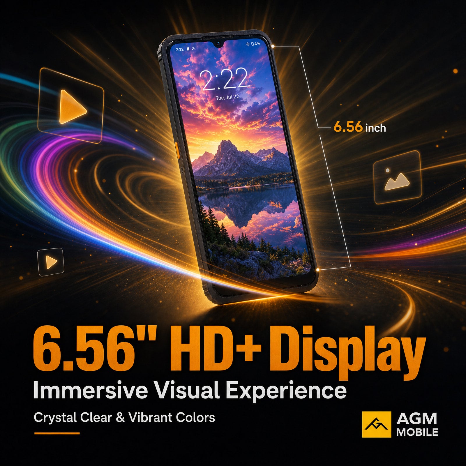 Pre-order | AGM H6 Pro | Slim Rugged Smartphone | 6.56-inch HD+ Display | 50MP Camera | 5000mAh Battery | IP68/IP69K | Android 16 | NFC