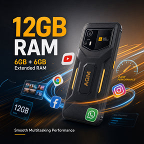 Pre-order | AGM H6 Pro | Slim Rugged Smartphone | 6.56-inch HD+ Display | 50MP Camera | 5000mAh Battery | IP68/IP69K | Android 16 | NFC