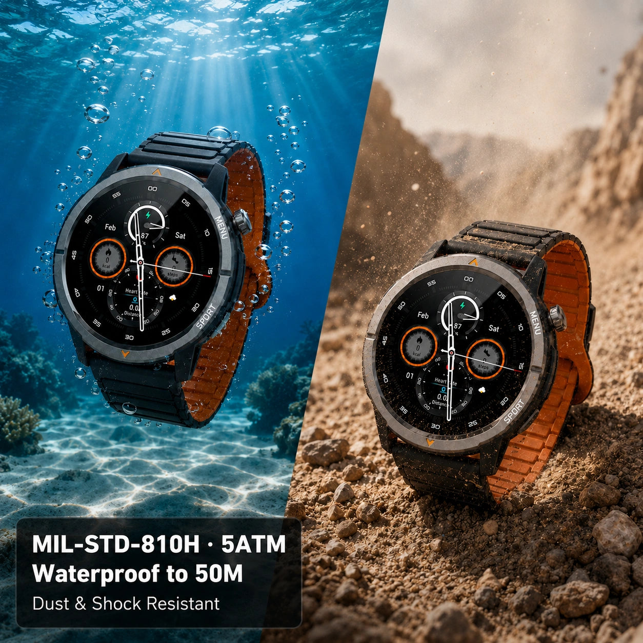 AGM Legion 2026 | Rugged Smartwatch with Magnetic Strap | AMOLED | GPS | Bluetooth Calling | 5ATM