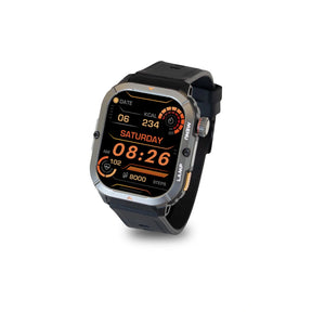 AGM Legion 3 | Smart Watch | OLED Display | 500mAh Battery| Bluetooth Call | Heart Rate Monitor | 5ATM Waterproof | LED Flashlight | Square Rugged Sport Watch