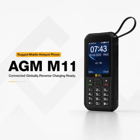 Pre-Order | AGM M11 | 4G Hotspot Phone｜Portable WiFi Hotspot｜4000mAh Battery｜IP68/IP69K Waterproof｜Wired Reverse Charging｜FM Radio｜3.5mm Jack