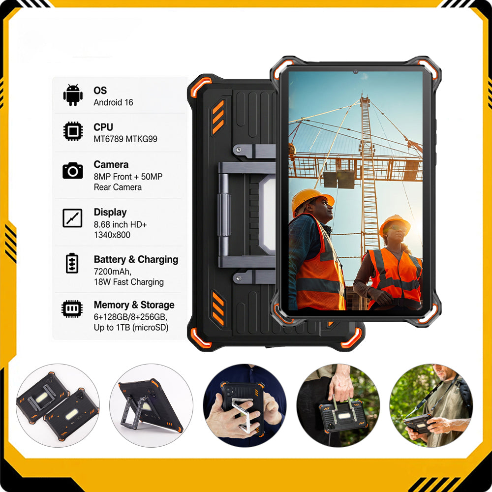 AGM PAD P3 | 8.68" Compact Rugged Tablet | Helio G99 | IP68/IP69K | Waterproof | 120Hz Display | eSIM | Android 16