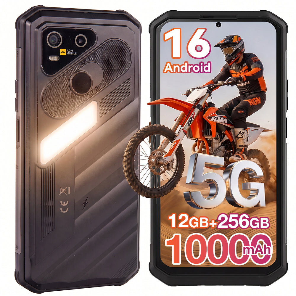Pre-Order | AGM X7 | 5G Rugged Smartphone | 10000mAh Battery | 120Hz FHD+ Display | IP68/IP69K | Wireless Charging | Android 16 | eSIM