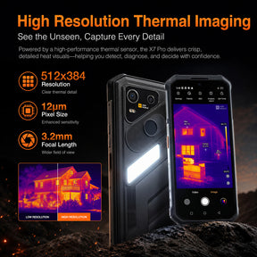 Pre-Order | AGM X7 Pro | Thermal Imaging Rugged Smartphone | 512×384 Thermal Resolution | 6GB+256GB | 10000mAh Battery | IP68/IP69K | Wireless Charging | Android 16 | eSIM
