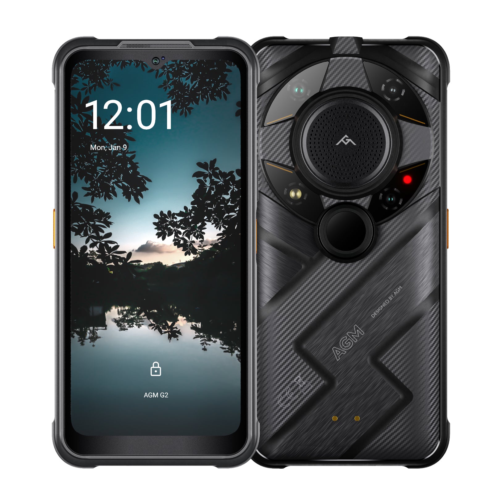 AGM G2 Guardian | Built-in Thermal Monocular Long Detection Range: 500m/yd and 10 mm Thermal Lens | 5G Unlocked Rugged Smartphone | Android 12
