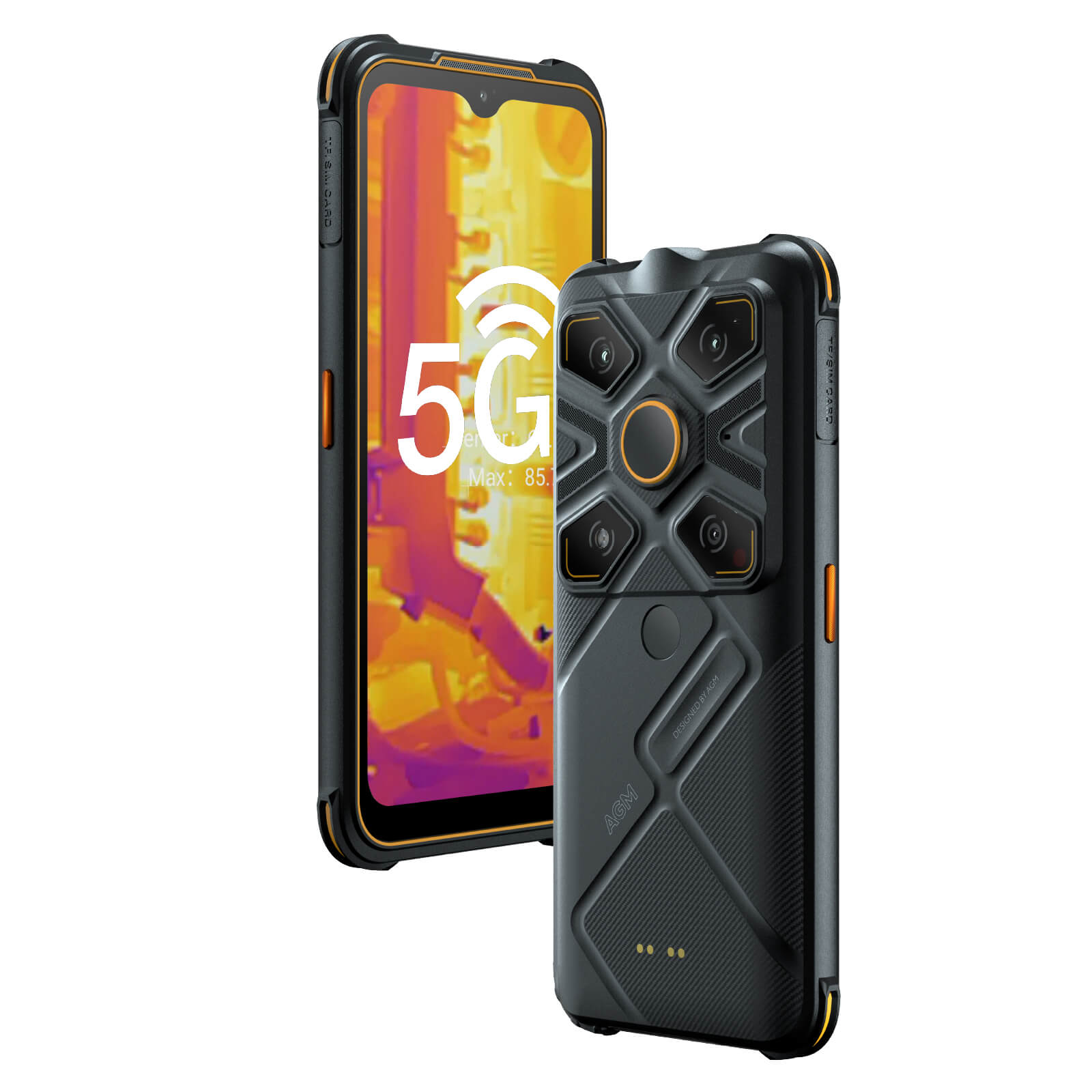 AGM Glory G1S | Top Thermal Camera Resolution: 256 x 192 Frame Rate: 25 FPS | 5G Qualcomm Rugged Smartphone